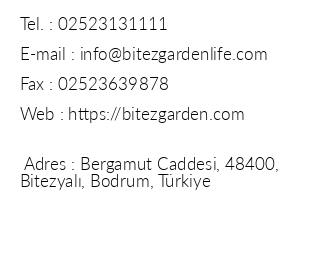Bitez Garden Life Hotel & Suites iletiim bilgileri